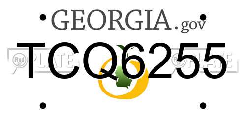 TCQ6255 Georgia License Plate