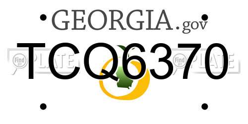 TCQ6370 Georgia License Plate