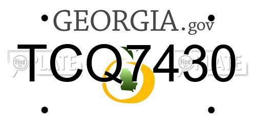TCQ7430 Georgia License Plate