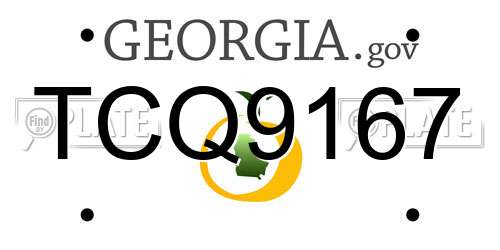 TCQ9167 Georgia License Plate