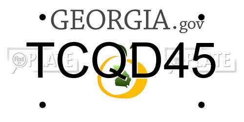 TCQD45 Georgia License Plate
