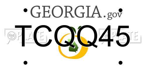 TCQQ45 Georgia License Plate
