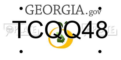 TCQQ48 Georgia License Plate