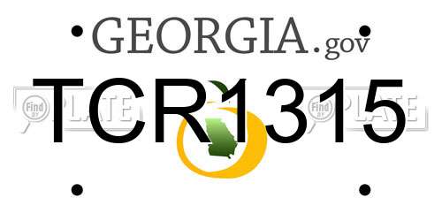 TCR1315 Georgia License Plate