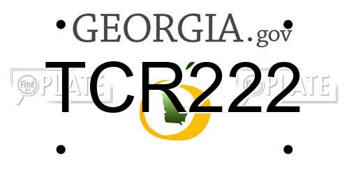 TCR222 Georgia License Plate