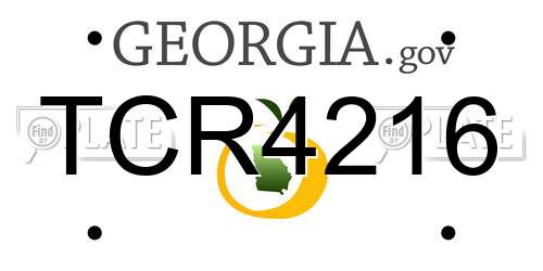 TCR4216 Georgia License Plate