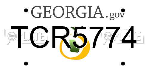 TCR5774 Georgia License Plate