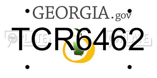 TCR6462 Georgia License Plate