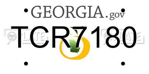 TCR7180 Georgia License Plate