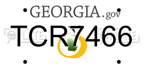 TCR7466 Georgia License Plate