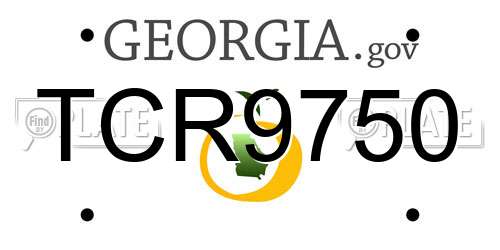 TCR9750 Georgia License Plate