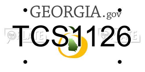 TCS1126 Georgia License Plate