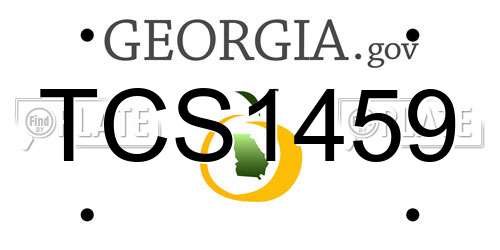 TCS1459 Georgia License Plate