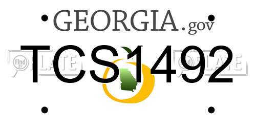 TCS1492 Georgia License Plate