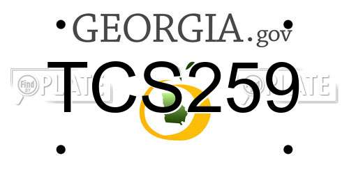 TCS259 Georgia License Plate