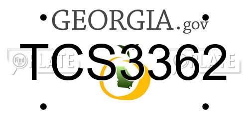 TCS3362 Georgia License Plate
