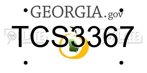TCS3367 Georgia License Plate