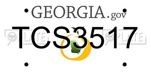 TCS3517 Georgia License Plate