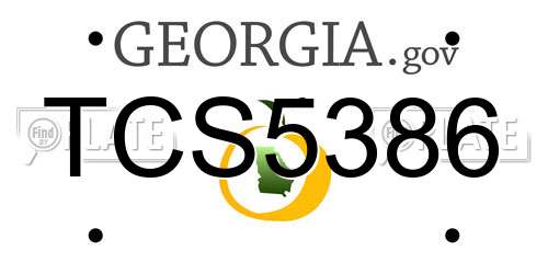 TCS5386 Georgia License Plate