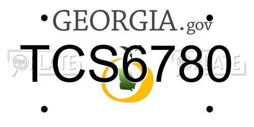 TCS6780 Georgia License Plate