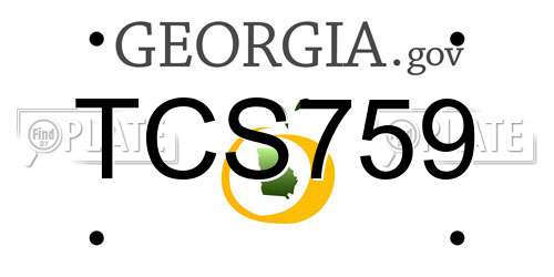 TCS759 Georgia License Plate