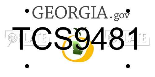 TCS9481 Georgia License Plate