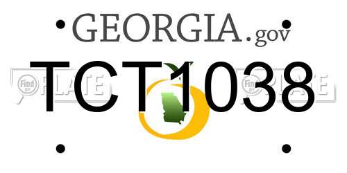 TCT1038 Georgia License Plate