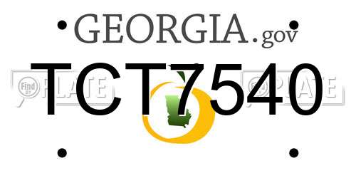 TCT7540 Georgia License Plate