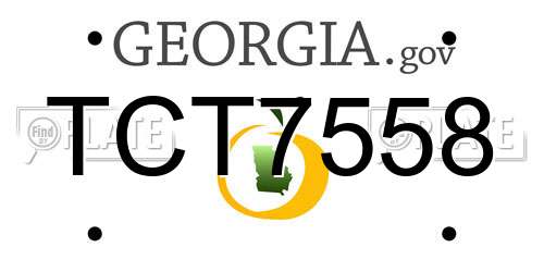 TCT7558 Georgia License Plate