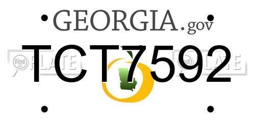 TCT7592 Georgia License Plate