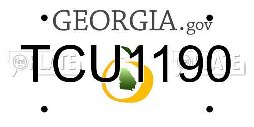 TCU1190 Georgia License Plate