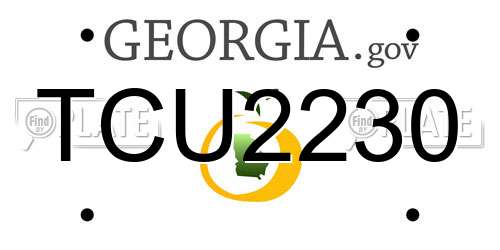 TCU2230 Georgia License Plate