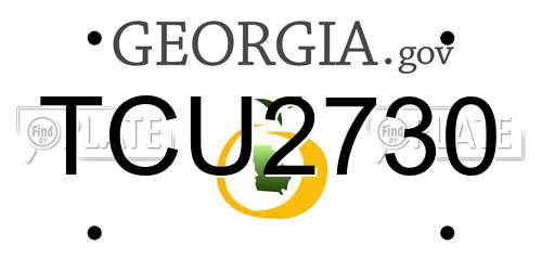 TCU2730 Georgia License Plate
