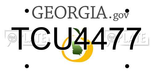 TCU4477 Georgia License Plate