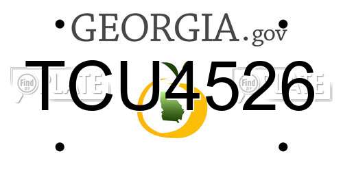 TCU4526 Georgia License Plate