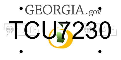 TCU7230 Georgia License Plate