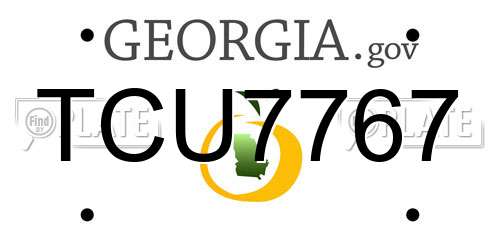 TCU7767 Georgia License Plate
