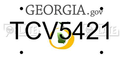 TCV5421 Georgia License Plate