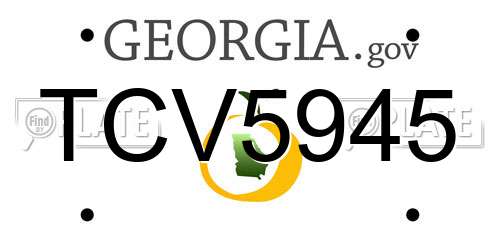 TCV5945 Georgia License Plate