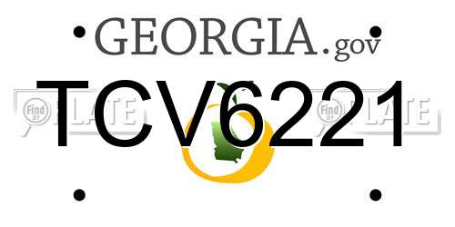 TCV6221 Georgia License Plate