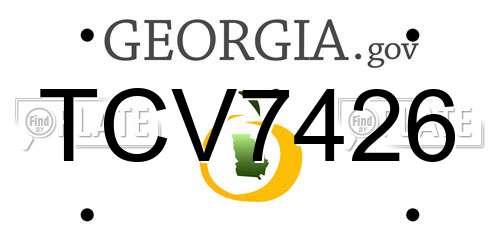 TCV7426 Georgia License Plate