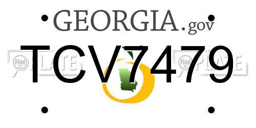TCV7479 Georgia License Plate