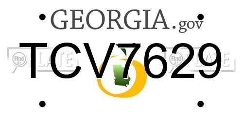 TCV7629 Georgia License Plate
