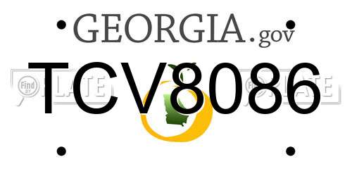 TCV8086 Georgia License Plate