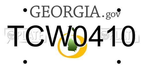 TCW0410 Georgia License Plate
