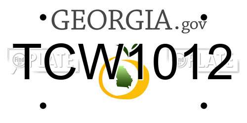 TCW1012 Georgia License Plate