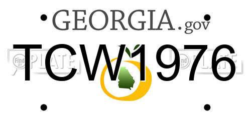 TCW1976 Georgia License Plate