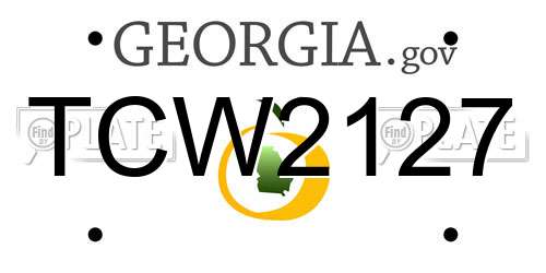 TCW2127 Georgia License Plate