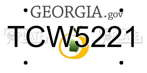 TCW5221 Georgia License Plate