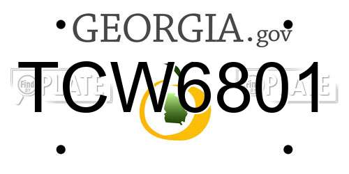 TCW6801 Georgia License Plate
